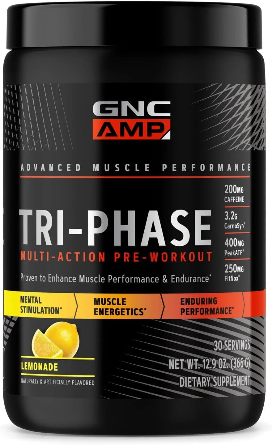 مکمل پیش از تمرین چند منظوره GNC AMP Tri-Phase - طعم لیموناد (30 سروینگ)