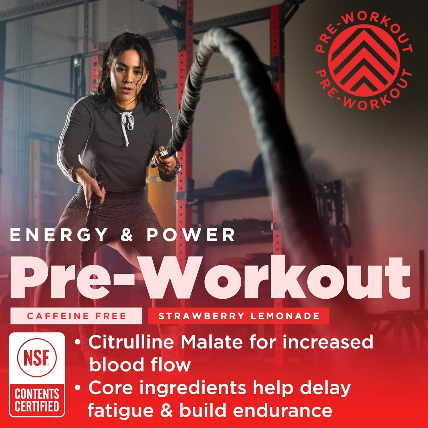 پودر مکمل قبل از تمرین طبیعی نارلی نوتریشن، طعم لیموناد توت فرنگی – دارای گواهی NSF، استقامت و ریکاوری – مکمل قبل از تمرین وگان، تغذیه ورزشی – لیموناد توت فرنگی بدون کافئین، 420 گرم