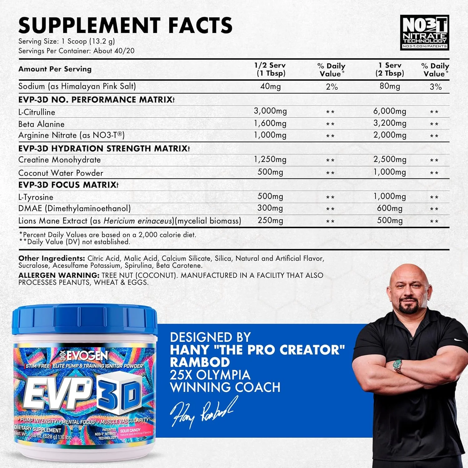 مجموعه اِووجن EVP 3D کراتین مونوهیدرات – پودر قبل از تمرین بدون محرک و کراتین میکرونیزه برای پمپ، قدرت و ریکاوری | طعم ترش + بدون طعم