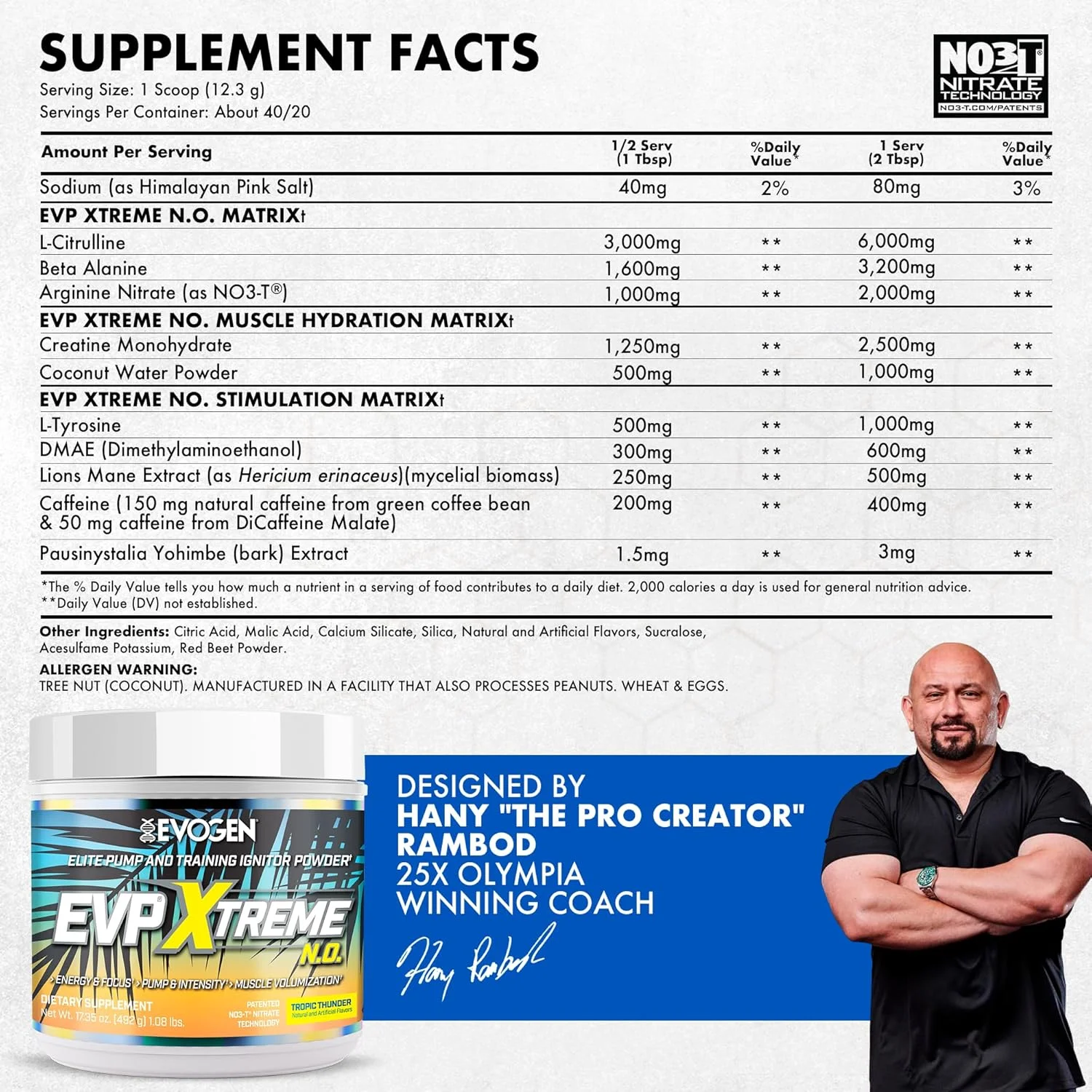 مجموعه اووجن EVP Xtreme NO + EVP AQ - پودر قبل از تمرین و حجم دهنده گلیسیرول مایع برای آقایان و بانوان | پمپ شدید، اکسید نیتریک، انرژی، هیدراتاسیون و عروق خونی | تروپیک تندر