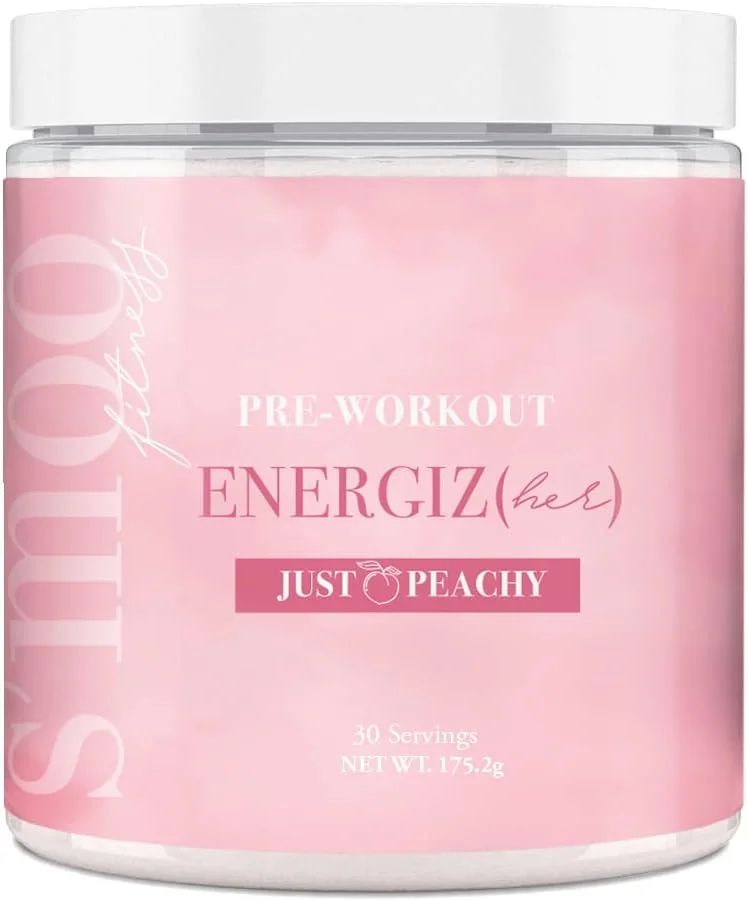مکمل قبل از تمرین S'moo ENERGIZ(her) - پودر انرژی قبل از تمرین - 30 سروینگ، طعم هلو