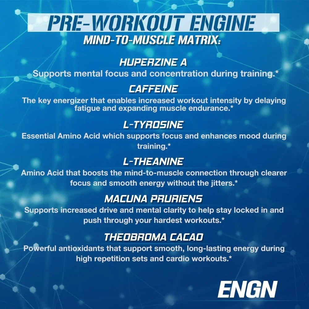 مکمل قبل از تمرین شدید EVL با کراتین - مکمل انرژی زای ENGN قبل از تمرین برای نوشیدنی پودری مردان برای انرژی، تمرکز و ریکاوری ماندگار - با بتا آلانین، کافئین و ال تیانین - بلوراز