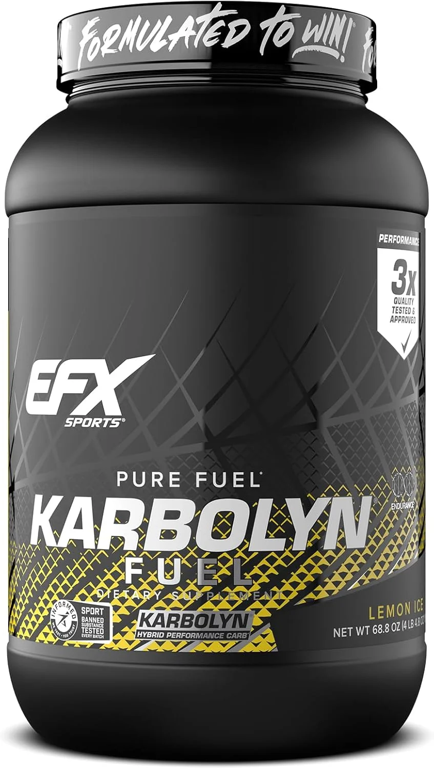 سوخت کربوهیدراتی زود جذب EFX Sports Karbolyn Fuel | بارگیری کربوهیدرات، انرژی پایدار، ریکاوری سریع | بدون محرک | 36 سروینگ (یخ لیمویی)