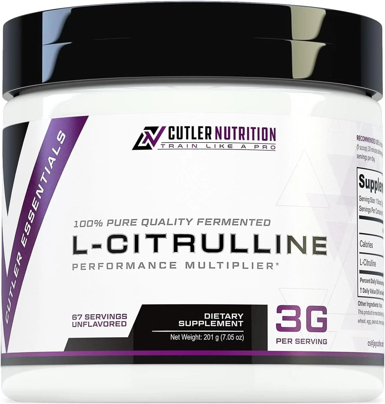 پودر ال-سیترولین خالص کاتلر نوتریشن جی اسنشیالز، بدون طعم، 3 گرم در هر وعده، پشتیبانی از استقامت و پمپاژ (67 وعده)