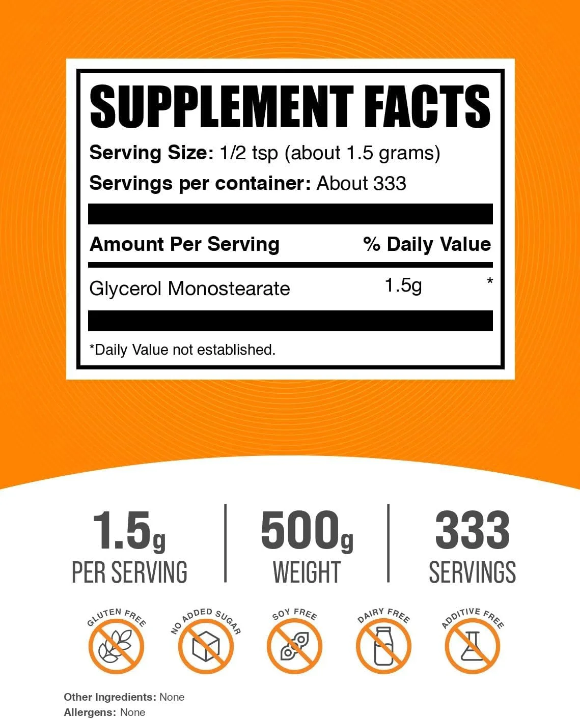 پودر گلیسرول مونو استئارات BulkSupplements.com - مکمل گلیسرول، پودر GMS - بدون طعم، گرید غذایی و بدون گلوتن، 1.5 گرم در هر وعده، 500 گرم (1.1 پوند) (بسته 1 عددی)