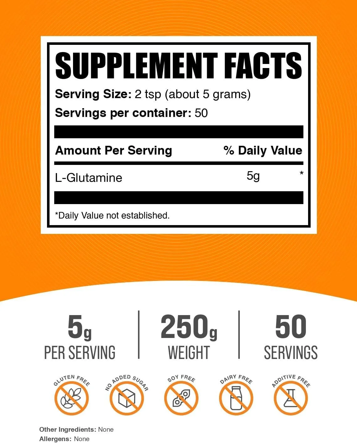 پودر ال-گلوتامین BulkSupplements.com - مکمل گلوتامین، برای ریکاوری و سلامت روده - بدون طعم و بدون گلوتن، 5 گرم (5000 میلی گرم) در هر وعده، 250 گرم (8.8 اونس) (بسته 1 عددی)