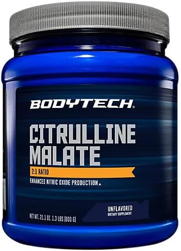پودر سیترولین مالات BODYTECH با نسبت 2:1 - افزایش تولید نیتریک اکسید - بدون طعم (598 گرم / 100 سروینگ)