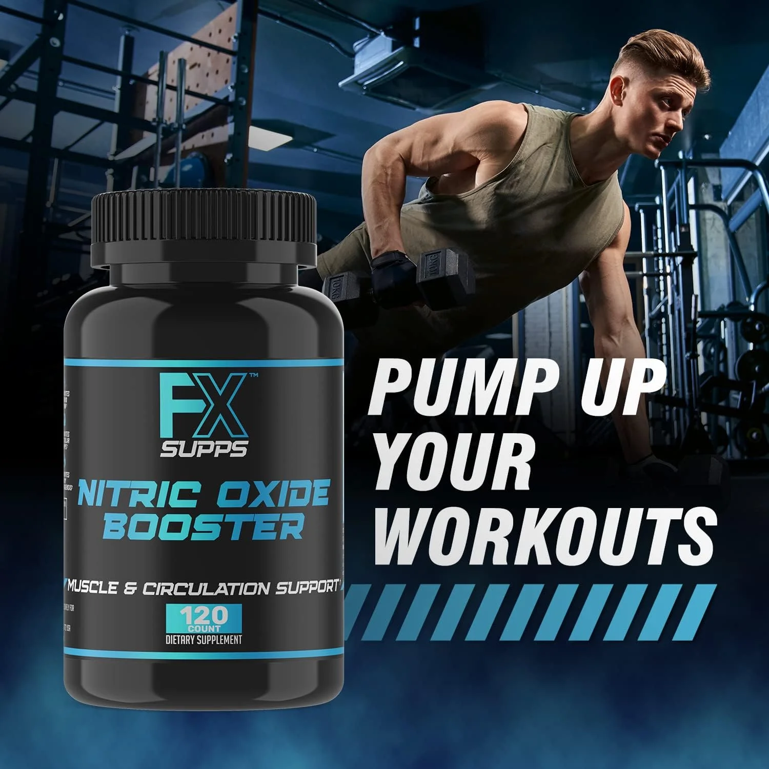 مکمل اکسید نیتریک FXSUPPS - مکمل قبل از تمرین اکسید نیتریک با ال-آرژنین و بتا آلانین برای انرژی، عروق، پمپ عضلانی، سلامت قلب و جریان خون، 240 عدد (بسته 3 عددی)