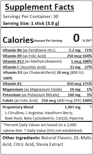مکمل پشتیبانی سلامت بی-کاردیا بی-اپیک - تقویت کننده نیتریک اکسید غنی شده با ال-آرژنین و ال-سیترولین، نوشیدنی سلامت تمشک برای افزایش نشاط - شامل 30 ساشه پودری برای یک ماه