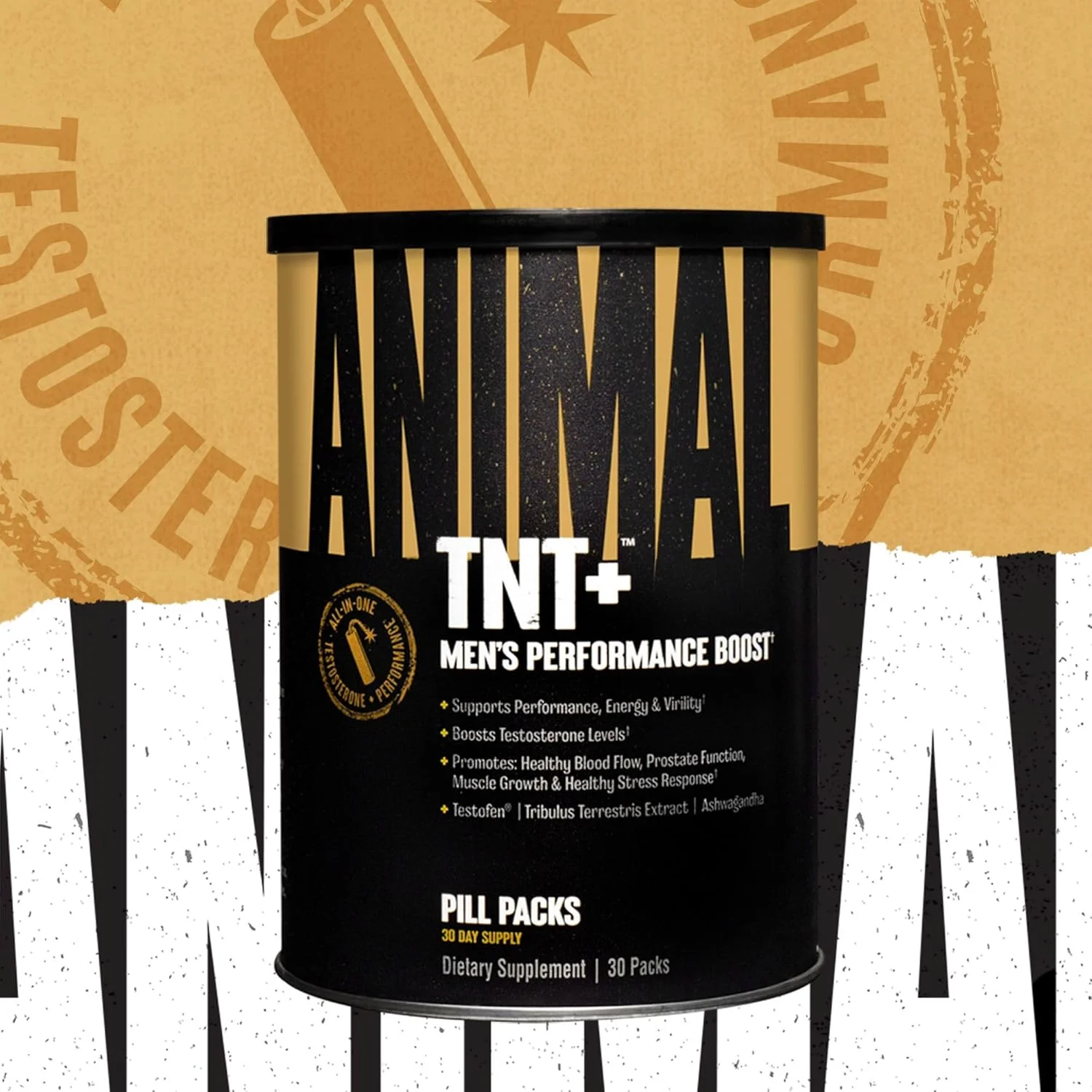 Animal TNT+ - پشتیبانی آقایان، پشتیبانی پروستات، آداپتوژن و پشتیبانی استرس، اکسید نیتریک
