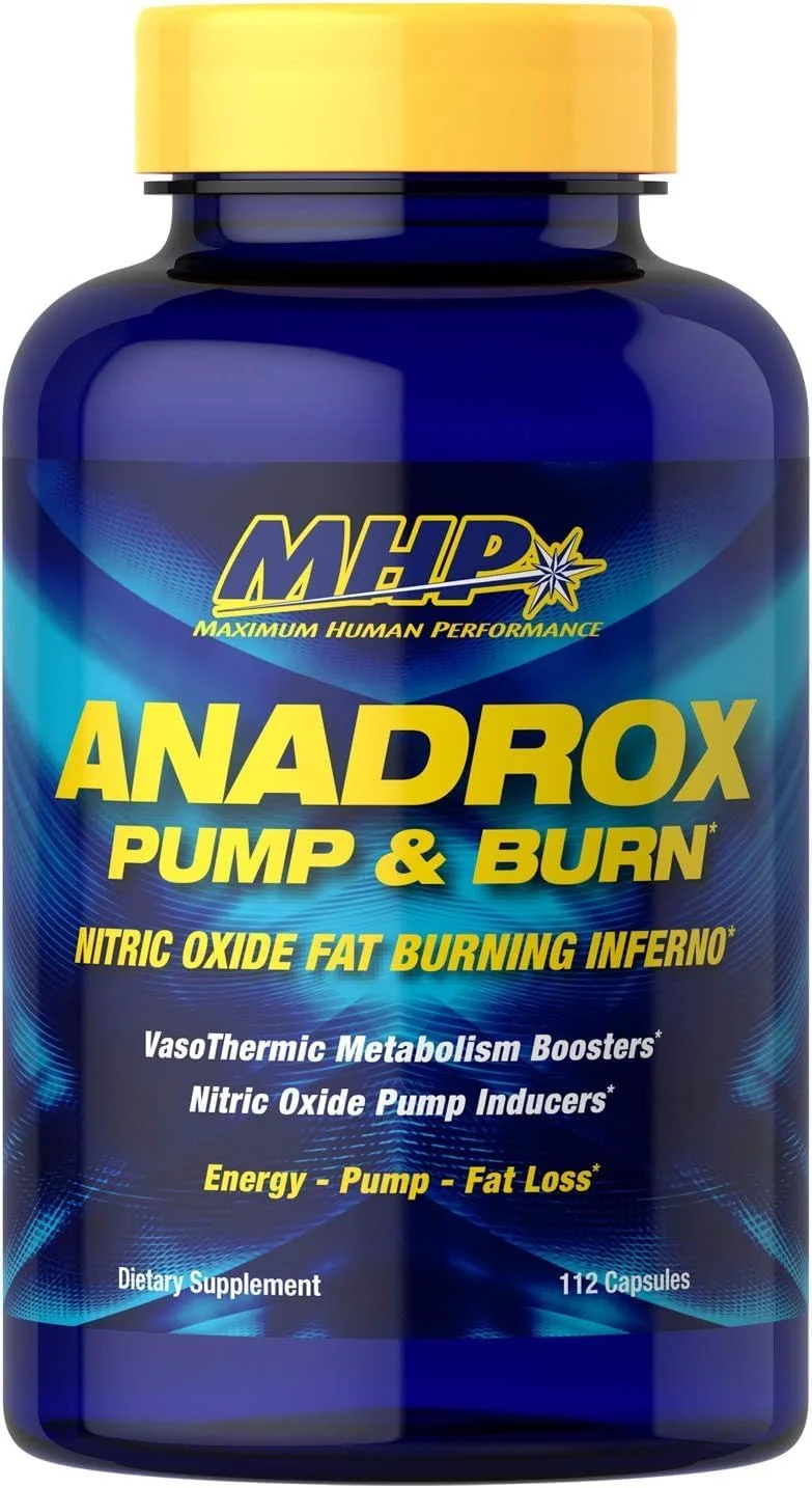 MHP Anadrox Pump & Burn، اکسید نیتریک برای افزایش سوخت و ساز بدن، 112 کپسول