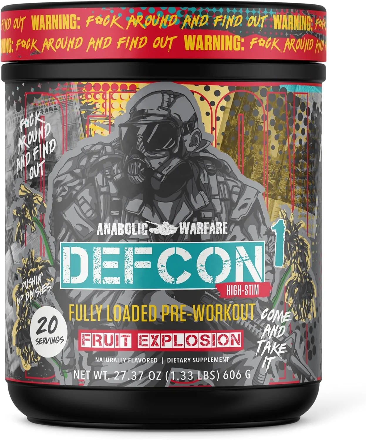 پودر پیش تمرین پرانرژی و با شدت بالا Anabolic Warfare Defcon1 (طعم انفجار میوه، 20 سروینگ)