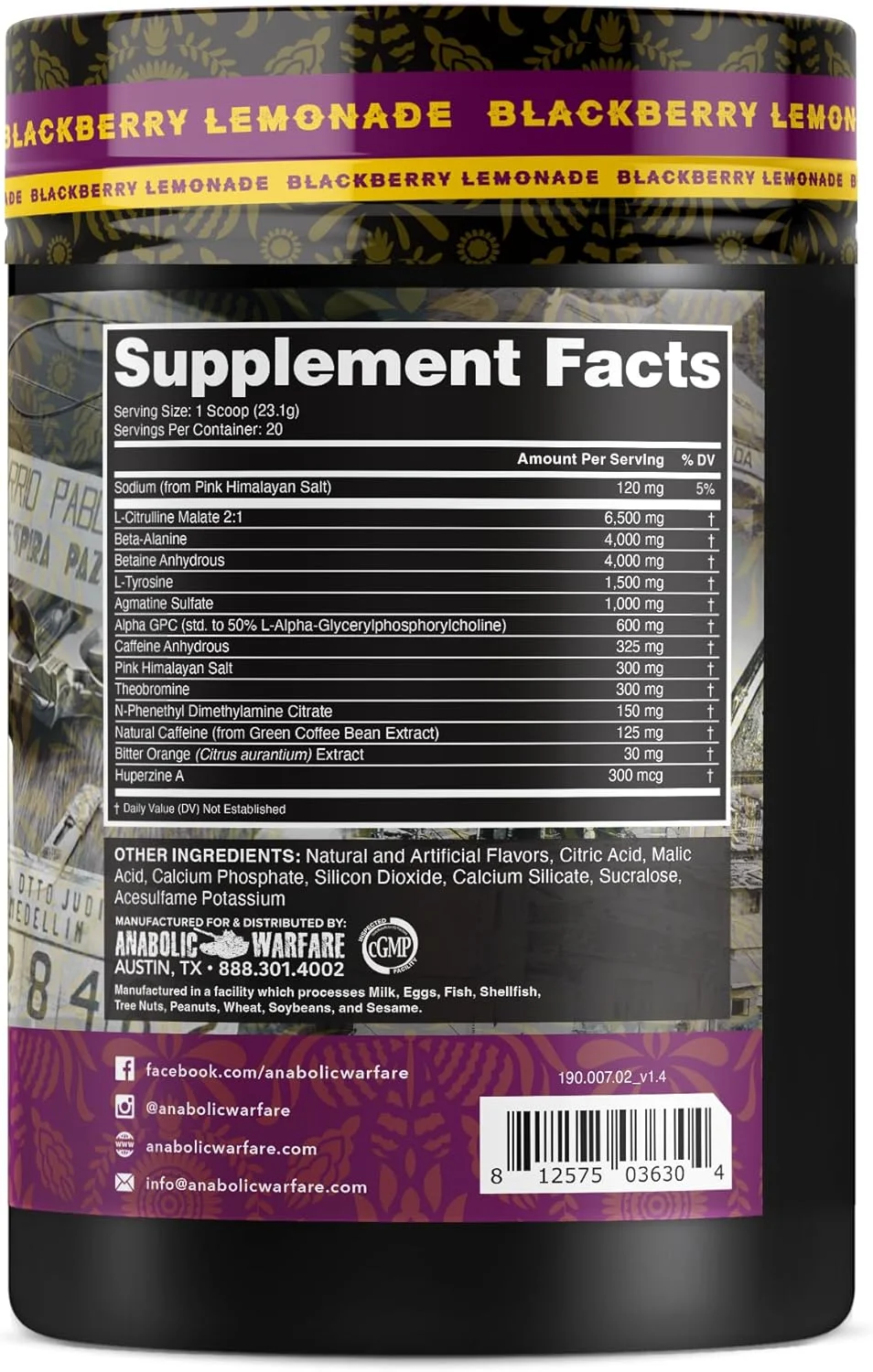 پودر انرژی زا قبل از تمرین انabolic Warfare Stim Lord (تمشک لیموناد - 20 سروینگ) پودر انرژی زا قبل از تمرین انabolic Warfare Stim Lord (تمشک لیموناد - 20 سروینگ)