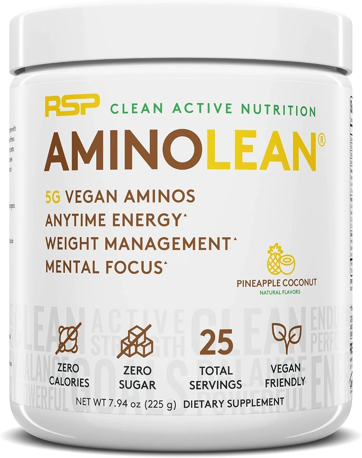 مکمل انرژی قبل از تمرین آمینو لین ویگن RSP NUTRITION (طعم آناناس نارگیل، ۲۵ سروینگ) به همراه پودر پروتئین TrueFit (طعم شکلات، ۲ پوند)