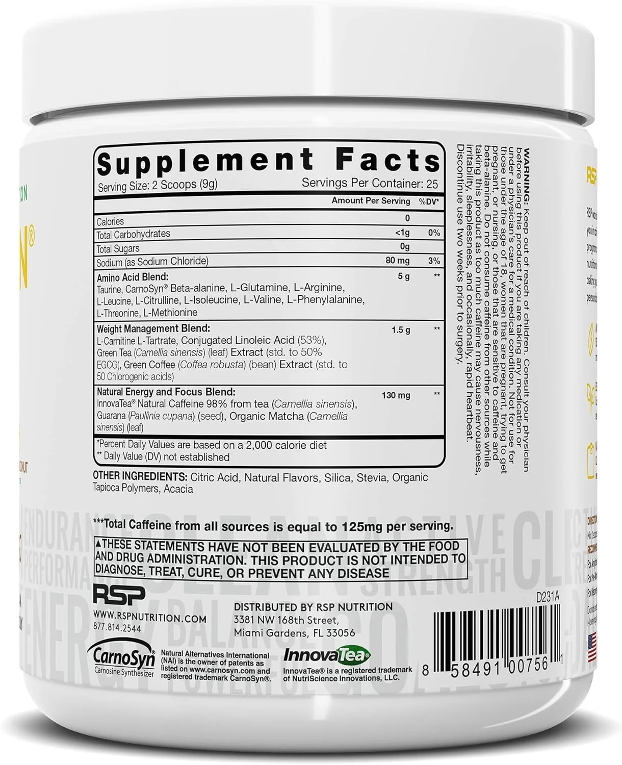 مکمل انرژی قبل از تمرین آمینو لین ویگن RSP NUTRITION (طعم آناناس نارگیل، ۲۵ سروینگ) به همراه پودر پروتئین TrueFit (طعم شکلات، ۲ پوند)