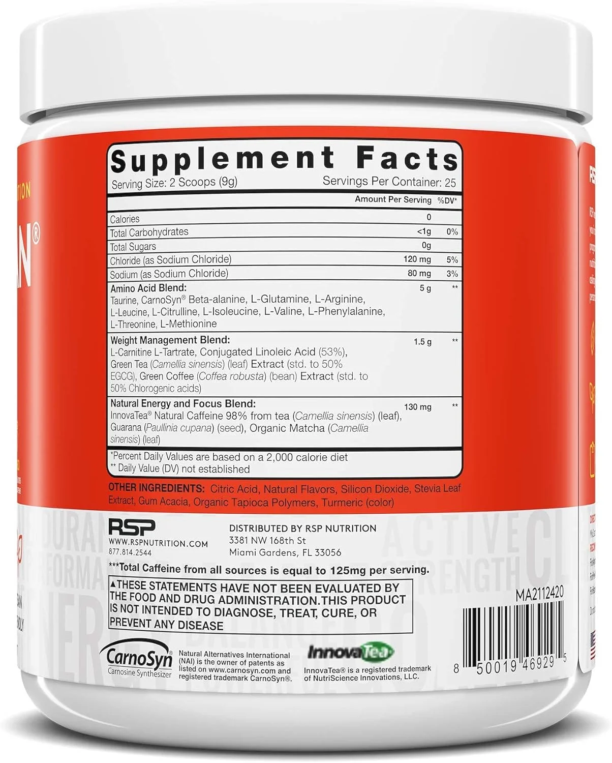 مکمل انرژی قبل از تمرین ویگن آمینو لین RSP NUTRITION (انبه ۲۵ سروینگ) به همراه مکمل تقویت کننده بعد از تمرین آمینو لین (پانچ جزیره استوایی ۳۰ سروینگ)