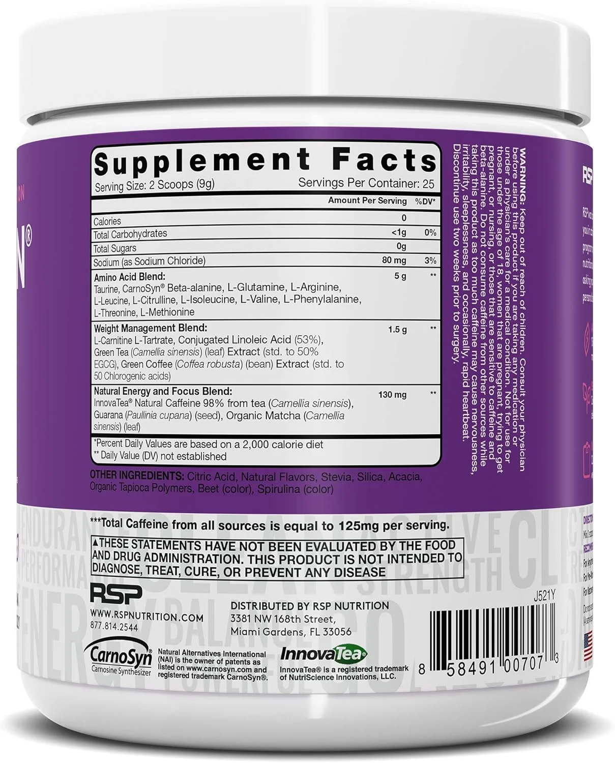 آمینولین انرژی زا قبل از تمرین RSP NUTRITION (آسای ۲۵ سروینگ) به همراه پودر پروتئین TrueFit (شکلاتی ۲ پوند)