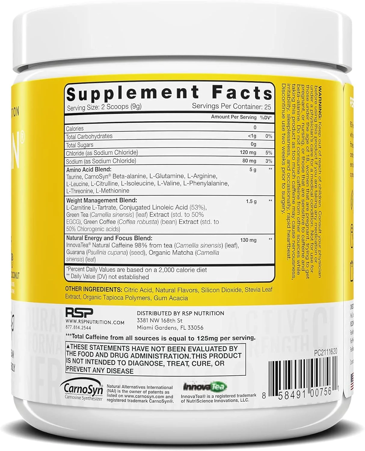 آمینولین وگان RSP NUTRITION، انرژی قبل از تمرین (طعم آناناس نارگیل، ۲۵ سروینگ) به همراه آمینولین ریکاوری، تقویت بعد از تمرین (طعم پانچ جزیره استوایی، ۳۰ سروینگ)