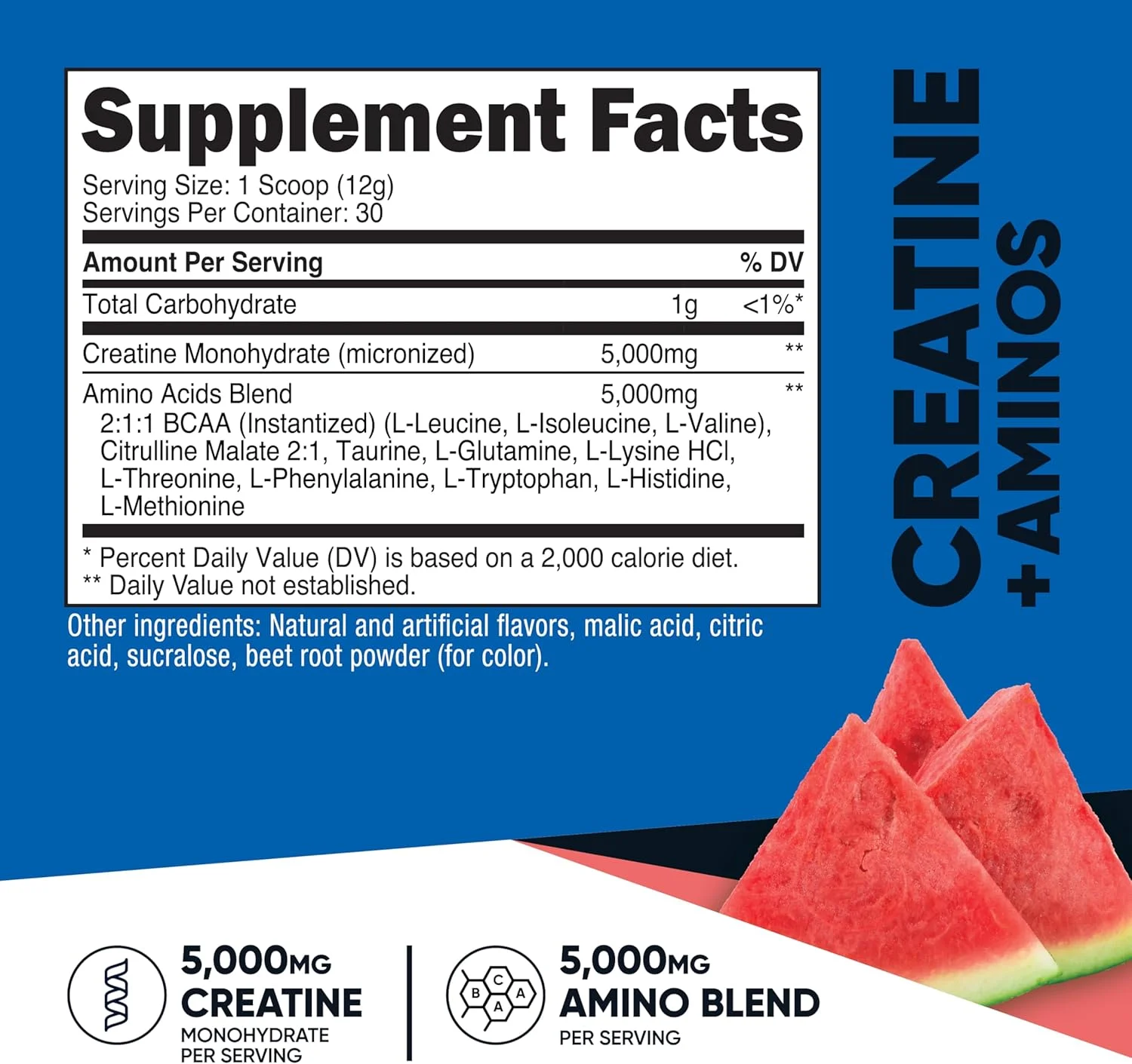 نوتریکاست کراتین + آمینو، 30 سروینگ با طعم هندوانه - 5000 میلیگرم کراتین مونوهیدرات + 5000 میلیگرم ترکیب آمینو BCAA در هر سروینگ نوتریکاست کراتین + آمینو، 30 سروینگ با طعم هندوانه - 5000 میلیگرم کراتین مونوهیدرات + 5000 میلیگرم ترکیب آمینو BCAA در هر سروینگ