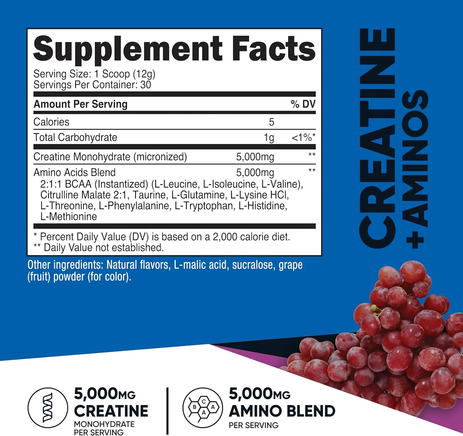 کراتین + آمینو نوتریکاست، 30 سروینگ با طعم انگور - 5000 میلیگرم کراتین مونوهیدرات + 5000 میلیگرم ترکیب آمینو BCAA در هر سروینگ کراتین + آمینو نوتریکاست، 30 سروینگ با طعم انگور - 5000 میلیگرم کراتین مونوهیدرات + 5000 میلیگرم ترکیب آمینو BCAA در هر سروینگ