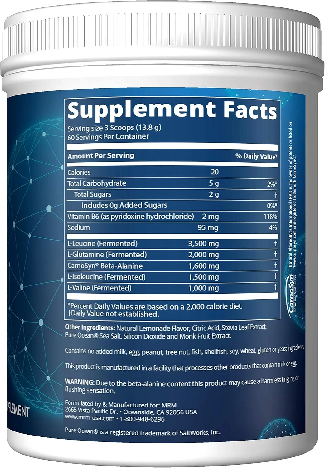 MRM BCAA+G RELOAD ریکاوری بعد از تمرین - لیمو، 840 گرم - 60 سروینگ در هر بسته MRM BCAA+G RELOAD ریکاوری بعد از تمرین - لیمو، 840 گرم - 60 سروینگ در هر بسته