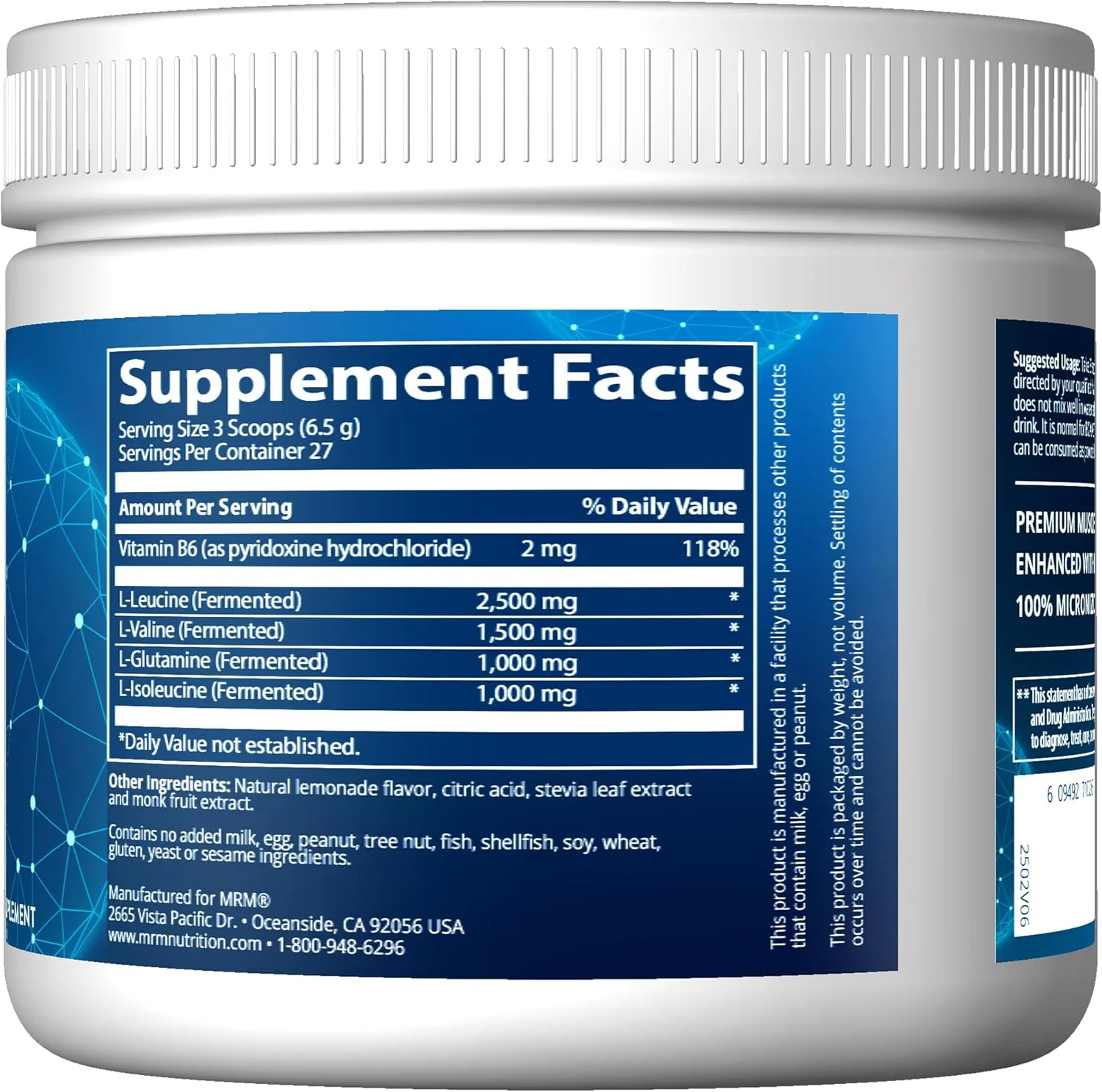 MRM - BCAA + G 180g فرمول بازیابی نهایی - لیموناد 180 گرم MRM - BCAA + G 180g فرمول بازیابی نهایی - لیموناد 180 گرم