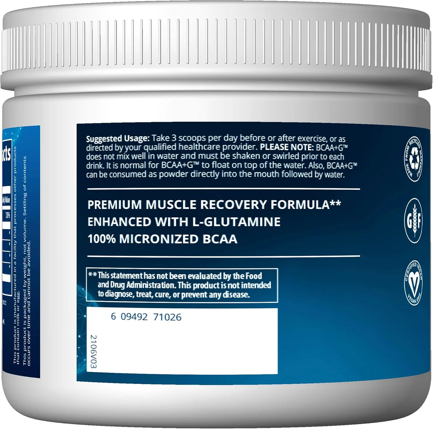 MRM - BCAA + G 180g فرمول بازیابی نهایی - لیموناد 180 گرم MRM - BCAA + G 180g فرمول بازیابی نهایی - لیموناد 180 گرم