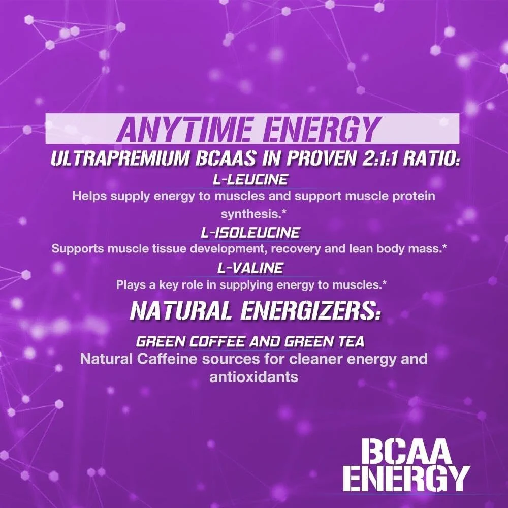 پودر آمینو اسیدهای شاخه دار EVL - پودر قبل از تمرین BCAA برای ریکاوری عضلات، رشد بدون چربی و استقامت - نوشیدنی آبرسان بعد از تمرین با کافئین طبیعی - انگور خشمگین پودر آمینو اسیدهای شاخه دار EVL - پودر قبل از تمرین BCAA برای ریکاوری عضلات، رشد بدون چربی و استقامت - نوشیدنی آبرسان بعد از تمرین با کافئین طبیعی - انگور خشمگین