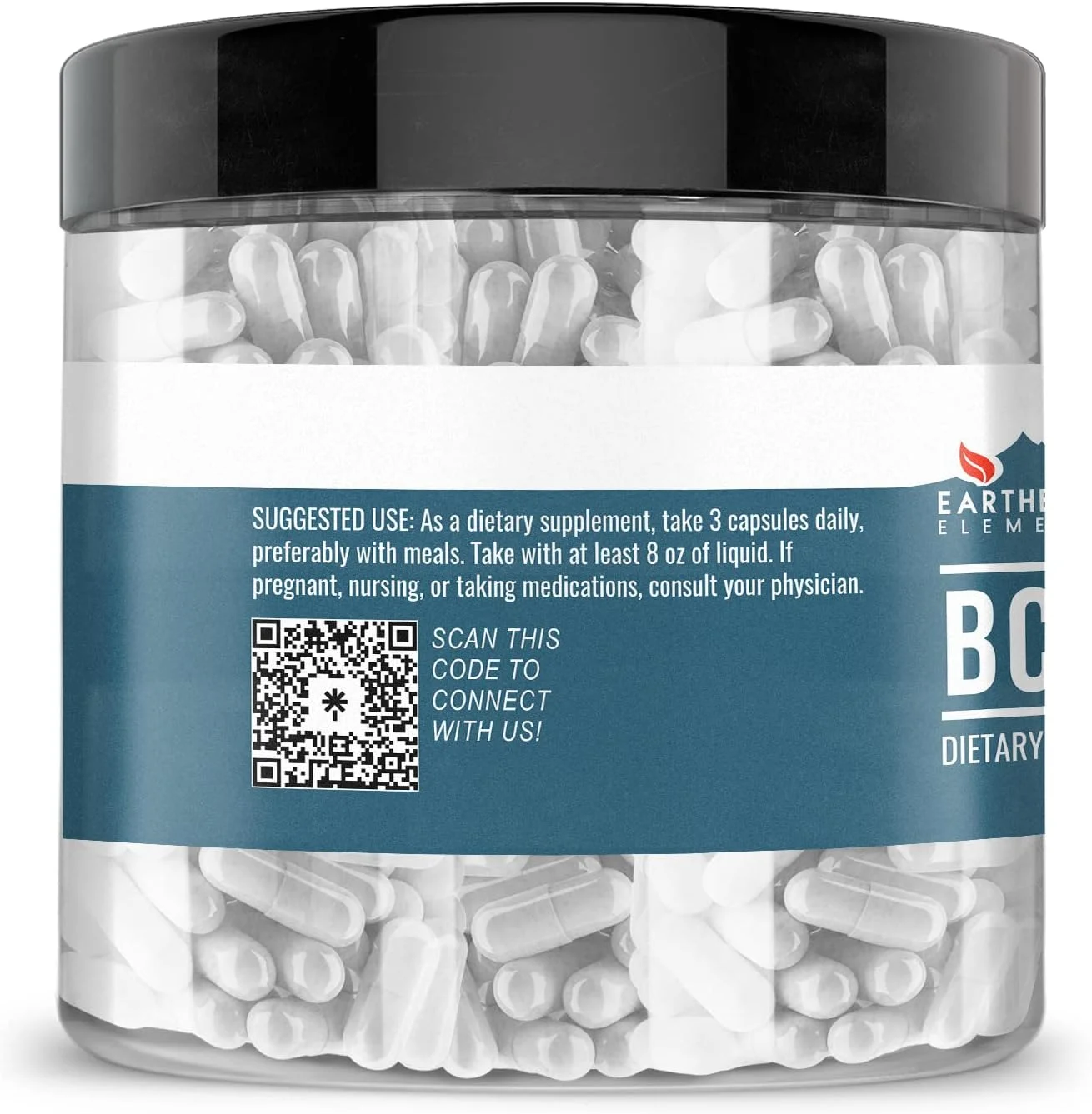 Earthborn Elements BCAA، 200 کپسول، خالص و رقیق نشده، بدون افزودنی