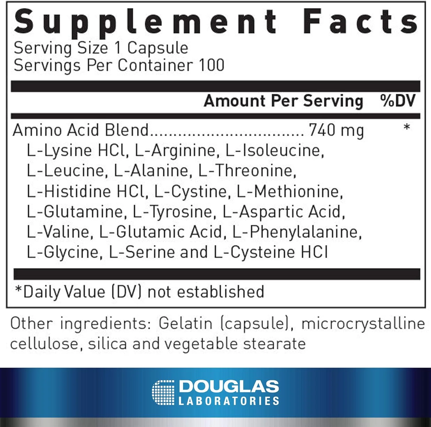 ترکیب آمینو اسیدهای متعادل داگلاس لابراتوریز | 100 کپسول ترکیب آمینو اسیدهای متعادل داگلاس لابراتوریز | 100 کپسول