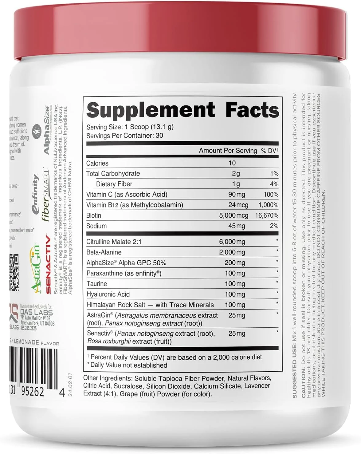 پودر مکمل پیش از تمرین برای بانوان | طعم لیموناد لوندر | 6 گرم سیترولین، 2 گرم بتا آلانین، 100 میلی گرم هیالورونیک اسید، 5 میلی گرم بیوتین و 5 ماده ثبت شده دیگر | 30 سروینگ | 394 گرم پودر مکمل پیش از تمرین برای بانوان | طعم لیموناد لوندر | 6 گرم سیترولین، 2 گرم بتا آلانین، 100 میلی گرم هیالورونیک اسید، 5 میلی گرم بیوتین و 5 ماده ثبت شده دیگر | 30 سروینگ | 394 گرم