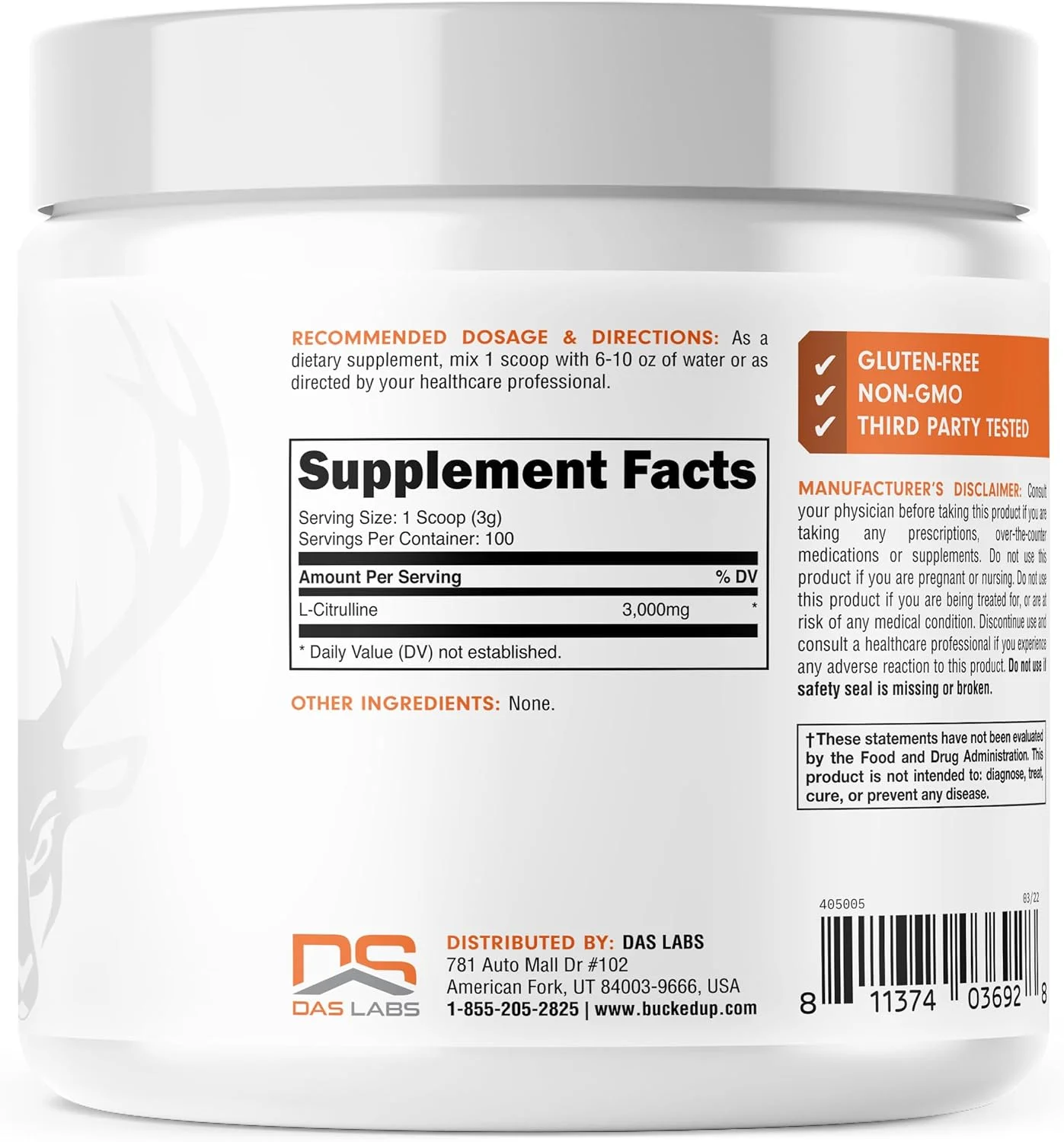 پودر ال-سیترولین 3000 میلی گرمی باکد آپ، ضروریات (100 سروینگ) پودر ال-سیترولین 3000 میلی گرمی باکد آپ، ضروریات (100 سروینگ)