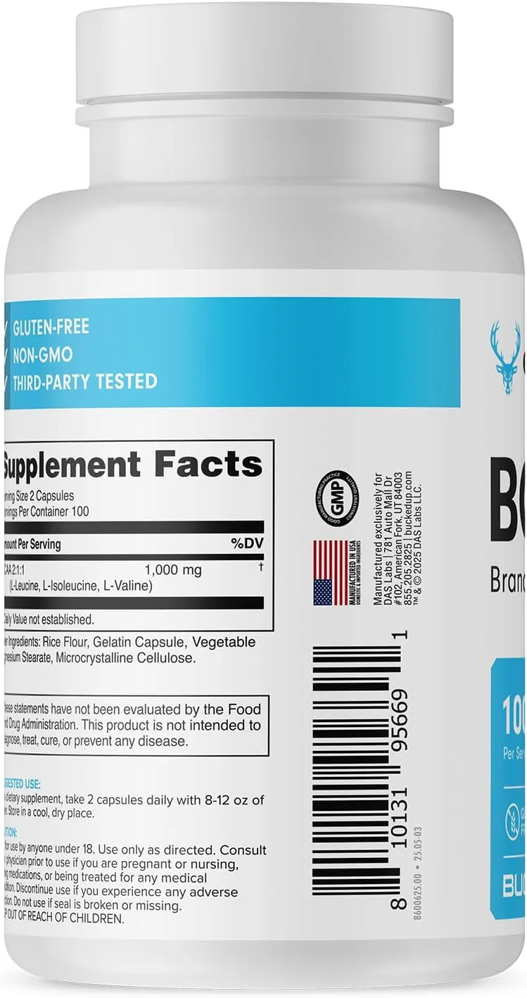 کپسول های آمینو اسیدهای شاخه دار 2:1:1 | مکمل آمینو اسیدهای شاخه دار | 1000 میلی گرم در هر وعده | بدون گلوتن، غیر تراریخته، تست شده توسط شخص ثالث | مکمل BCAA 100 وعده (200 کپسول) کپسول های آمینو اسیدهای شاخه دار 2:1:1 | مکمل آمینو اسیدهای شاخه دار | 1000 میلی گرم در هر وعده | بدون گلوتن، غیر تراریخته، تست شده توسط شخص ثالث | مکمل BCAA 100 وعده (200 کپسول)