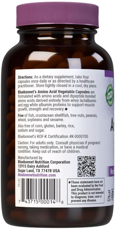 کپسول های آمینو اسید 750 میلی گرمی بلوبانت، سفید، 180 عدد کپسول های آمینو اسید 750 میلی گرمی بلوبانت، سفید، 180 عدد