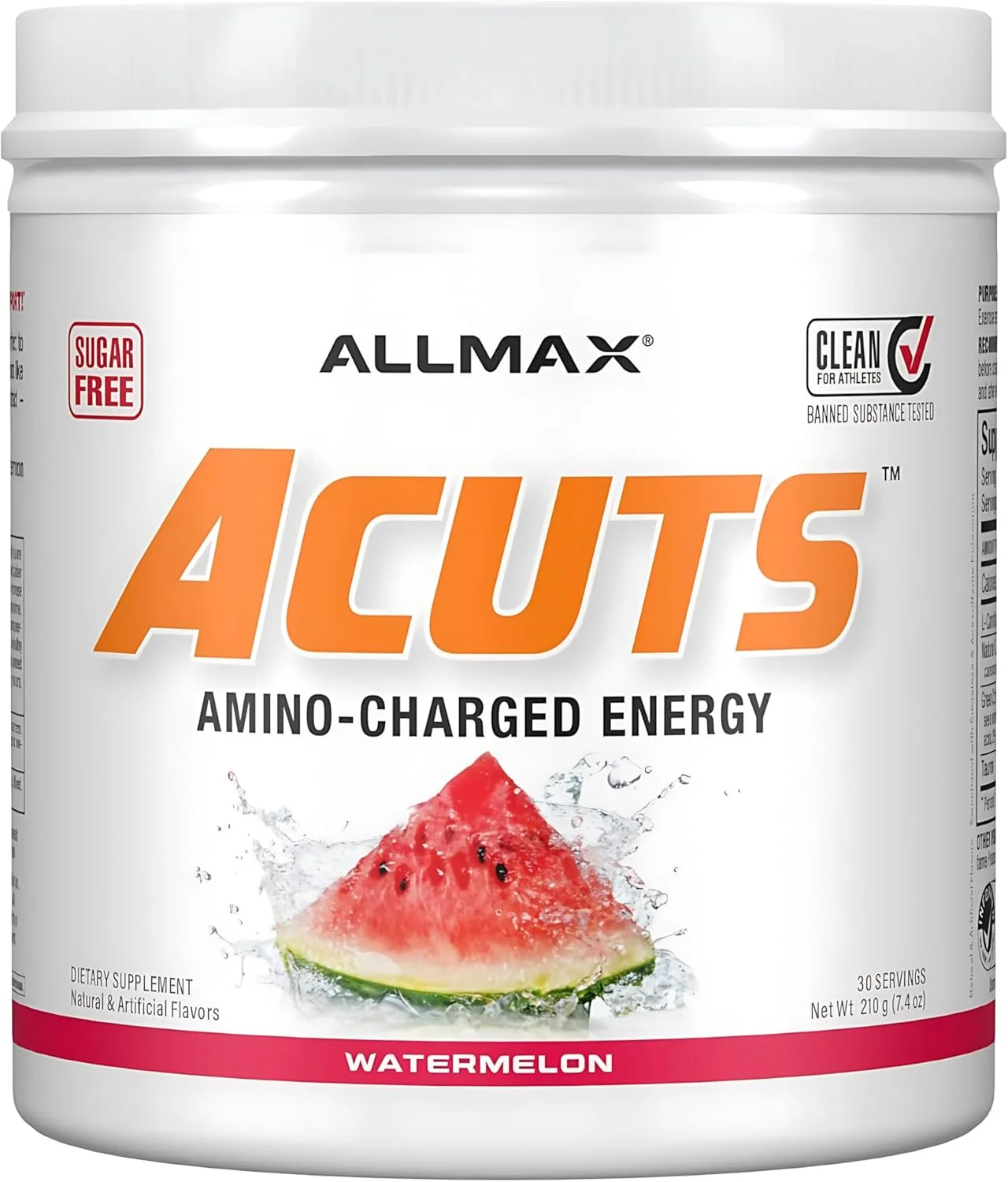 نوشیدنی انرژی زا آمینو شارژ شده آمینو کاتس (ACUTS) با تورین، ال-کارنیتین، عصاره دانه قهوه سبز، هندوانه، 210 گرم - 30 سروینگ