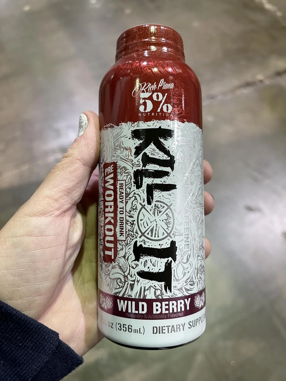 نوشیدنی انرژی زا قبل از تمرین Kill It با محرک بالا 5% Nutrition | نوشیدنی انرژی زا با 400 میلی گرم کافئین | پمپ شدید، استقامت، تمرکز و هیدراتاسیون | سیترولین، بتا آلانین، تورین | 1 بسته (توت وحشی)