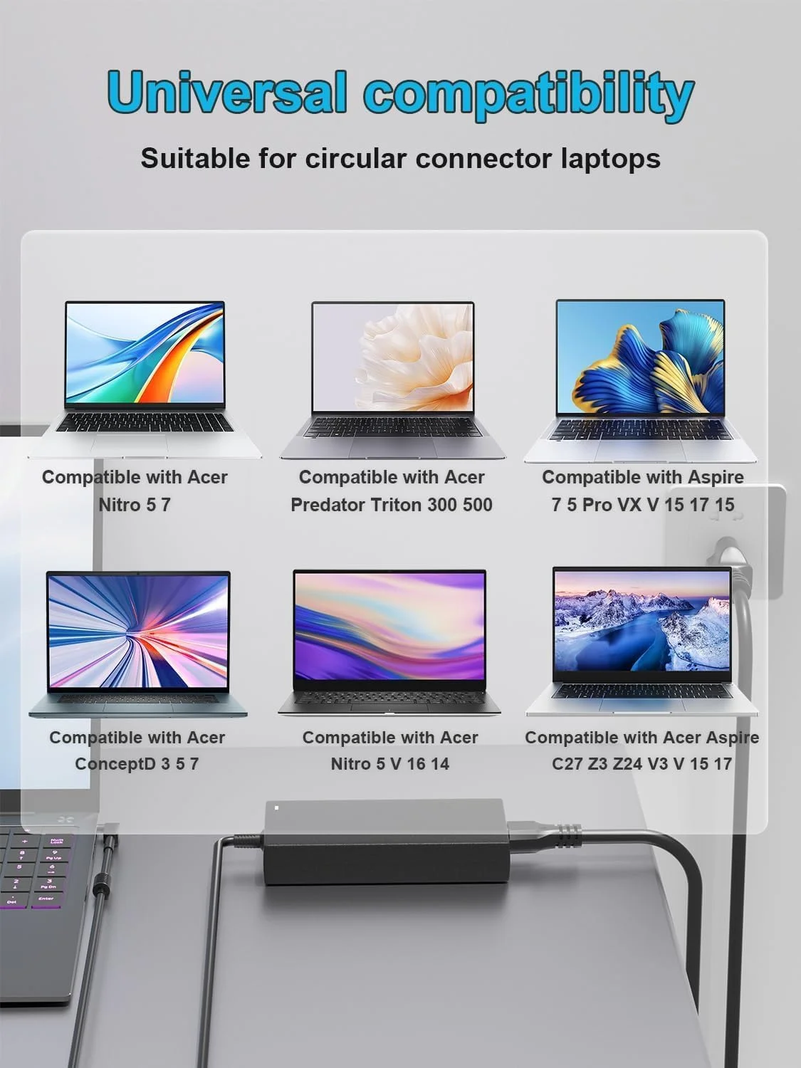 180W Charger Compatible with Acer Nitro 5 7 V16 V14 V15 V17 AN517 AN515 AN715 Series AN517-54 AN517-53 AN517-55 AN517-51 AN517-41 AN517-42 AN515-58 AN515-57 AN515-56 AN515-45 AN715-52 Laptop 180W Charger Compatible with Acer Nitro 5 7 V16 V14 V15 V17 AN517 AN515 AN715 Series AN517-54 AN517-53 AN517-55 AN517-51 AN517-41 AN517-42 AN515-58 AN515-57 AN515-56 AN515-45 AN715-52 Laptop