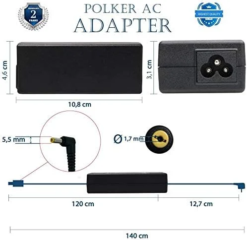 شارژر 65 وات 45 وات AC سازگار با لپتاپهای Acer Aspire سری E1 E3 E5 E11 E14 E15 E17 ES1 F15، Acer Aspire 3، Aspire 5، Acer Aspire V3 V5 V7 VN7 V15، Aspire R3 R7 S3، 19 ولت 3.42 آمپر مدل A11-065N1A شارژر 65 وات 45 وات AC سازگار با لپتاپهای Acer Aspire سری E1 E3 E5 E11 E14 E15 E17 ES1 F15، Acer Aspire 3، Aspire 5، Acer Aspire V3 V5 V7 VN7 V15، Aspire R3 R7 S3، 19 ولت 3.42 آمپر مدل A11-065N1A