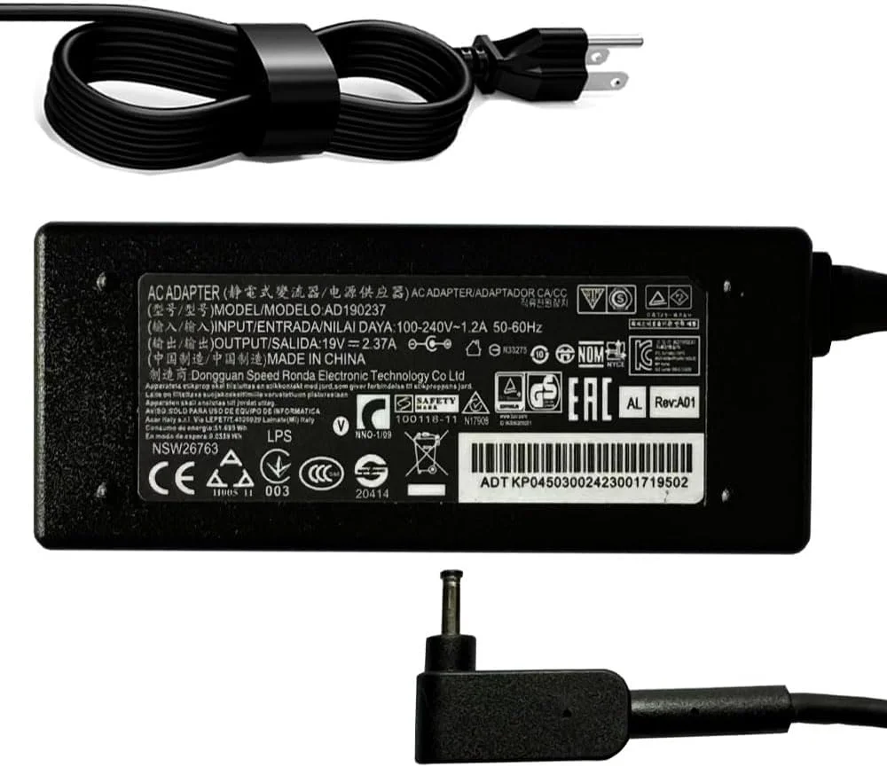 شارژر 45 واتی AC مناسب برای لپ‌تاپ‌های Acer Aspire سری 3 15 A315-23 A315-24 A315-24P A315-35 و Aspire سری 5 15 A515-44 A515-45 A515-46 A515-55 A515-56