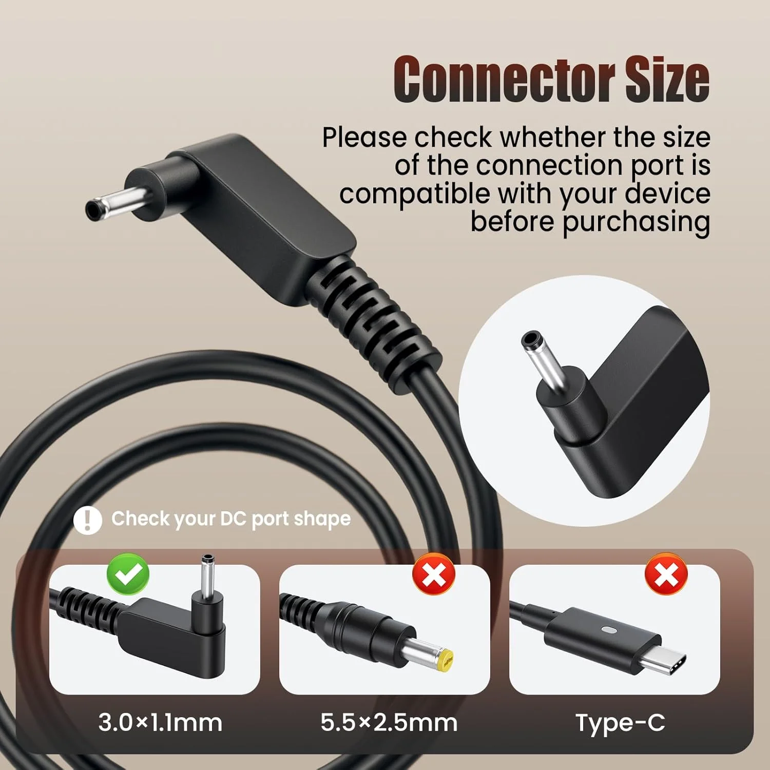 شارژر کروم‌بوک سازگار با Acer C720/C740/CB5-571/C910; CB3-431 & CB3-532; Spin 3/5; Switch Alpha 12; Aspire R13/R15 – جایگزین 65W/45W