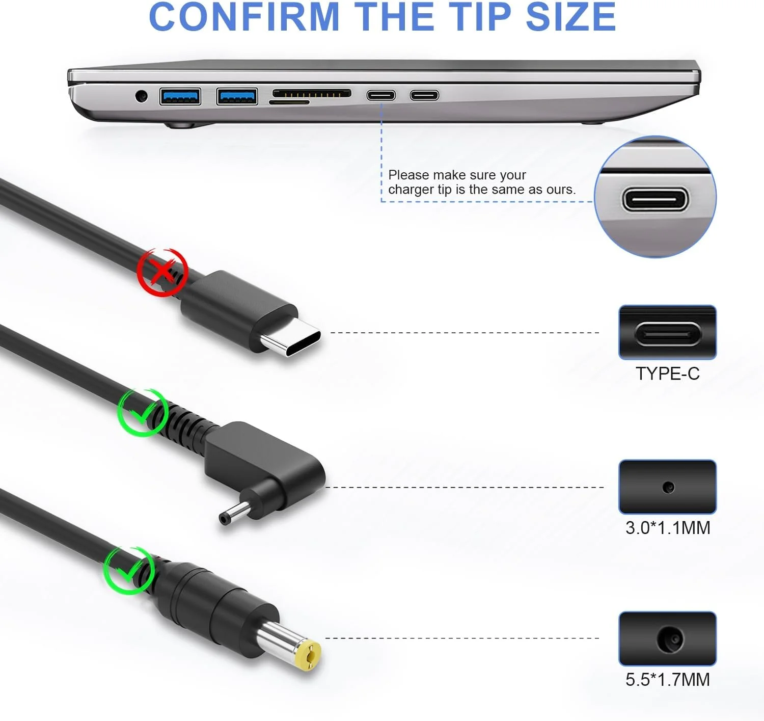 شارژر لپ تاپ 65 واتی سازگار با لپ تاپ Acer Aspire 5 مدل های A515-54 A515-56 A515-43 A515-43-r19l A515-56-347n A515-54-51dj N17H2 N2C04 N15Q8 N15Q9 N16P1 A13-045N2A A11-065N1A Pa-1450-26 به همراه کابل برق شارژر لپ تاپ 65 واتی سازگار با لپ تاپ Acer Aspire 5 مدل های A515-54 A515-56 A515-43 A515-43-r19l A515-56-347n A515-54-51dj N17H2 N2C04 N15Q8 N15Q9 N16P1 A13-045N2A A11-065N1A Pa-1450-26 به همراه کابل برق