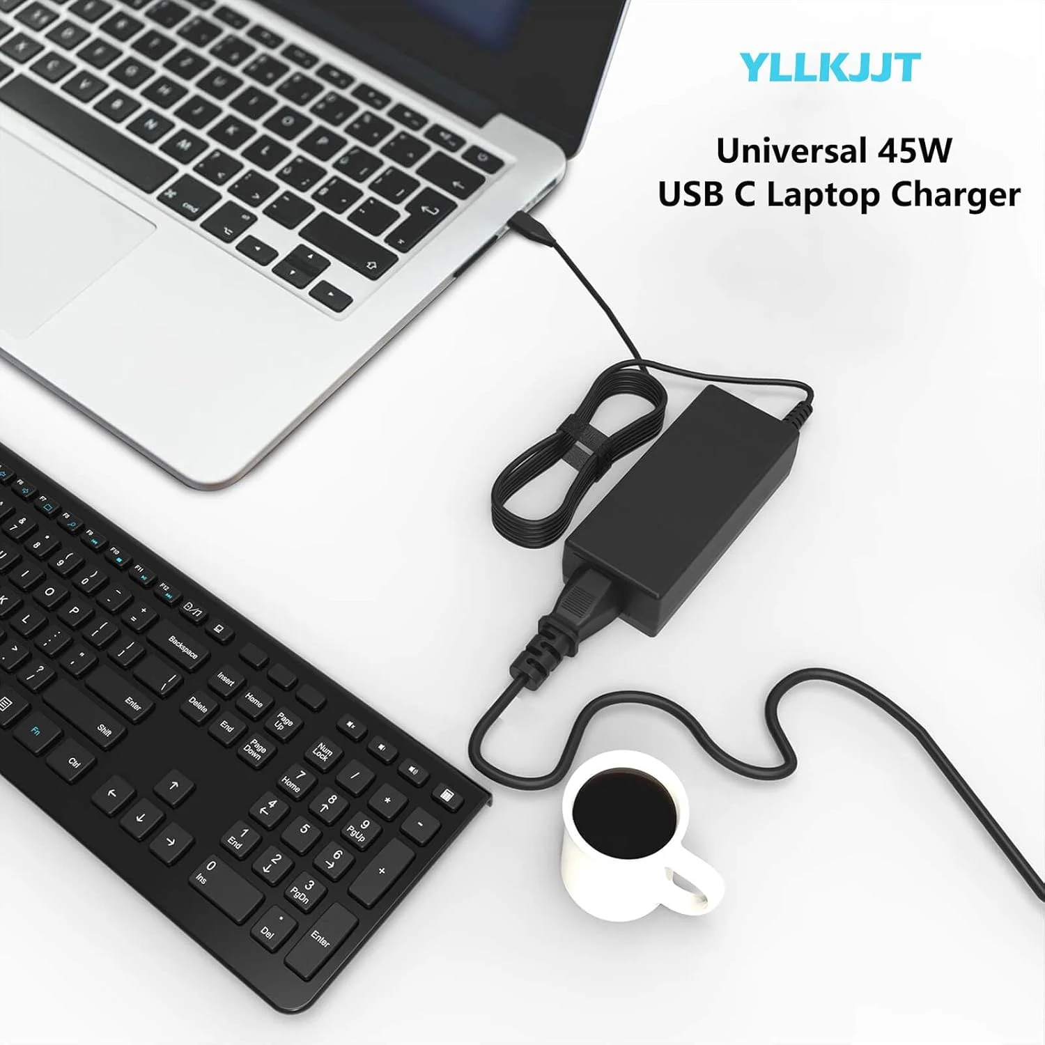 شارژر یونیورسال 45 واتی USB Type C سازگار با HP ChromeBook x360 11A G8 EE/ 11MK G9 EE Lenovo Acer Chromebook