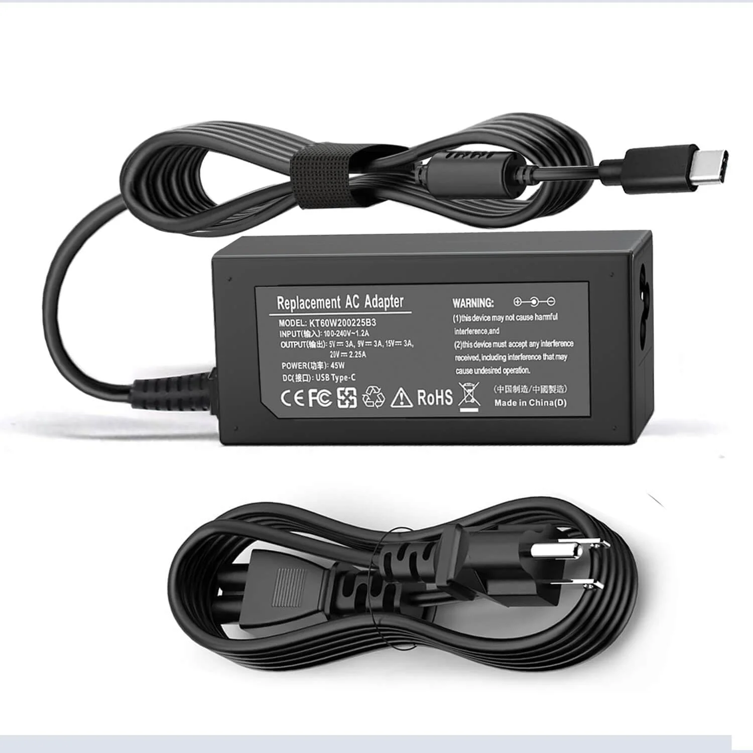 شارژر لپ تاپ 45 واتی USB C برای Acer Chromebook R13 11 13 15 311 315 CP311 CP713 C933 CB5-312T R751T SF713 SP714 N17Q5 N17P6 N16Q10 N16Q14 N16Q12 N18Q1 N15Q13 PA-1450-78 A16-045N1A آداپتور برق