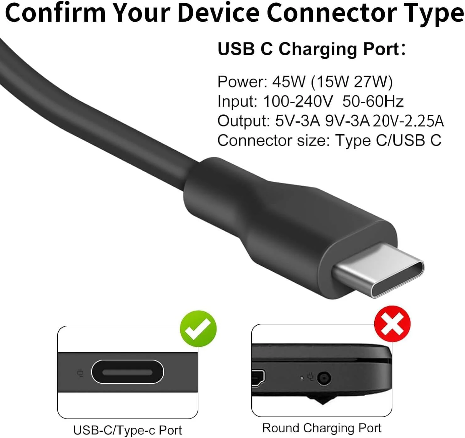 شارژر لپ تاپ 45 واتی USB C برای Acer Chromebook R13 11 13 15 311 315 CP311 CP713 C933 CB5-312T R751T SF713 SP714 N17Q5 N17P6 N16Q10 N16Q14 N16Q12 N18Q1 N15Q13 PA-1450-78 A16-045N1A آداپتور برق شارژر لپ تاپ 45 واتی USB C برای Acer Chromebook R13 11 13 15 311 315 CP311 CP713 C933 CB5-312T R751T SF713 SP714 N17Q5 N17P6 N16Q10 N16Q14 N16Q12 N18Q1 N15Q13 PA-1450-78 A16-045N1A آداپتور برق