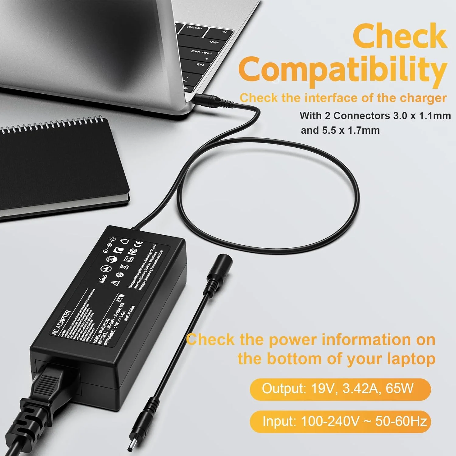 شارژر لپ تاپ 65 واتی سازگار با سری Acer Aspire؛ Aspire 5 3 1، Aspire E1 E3 E5 ES1 V3 V5 R11 R3 R7 S3؛ A515-46، A515-54، A515-55، A515-56، A514-52، A315-32، A115-31، A115-32 منبع تغذیه شارژر لپ تاپ 65 واتی سازگار با سری Acer Aspire؛ Aspire 5 3 1، Aspire E1 E3 E5 ES1 V3 V5 R11 R3 R7 S3؛ A515-46، A515-54، A515-55، A515-56، A514-52، A315-32، A115-31، A115-32 منبع تغذیه