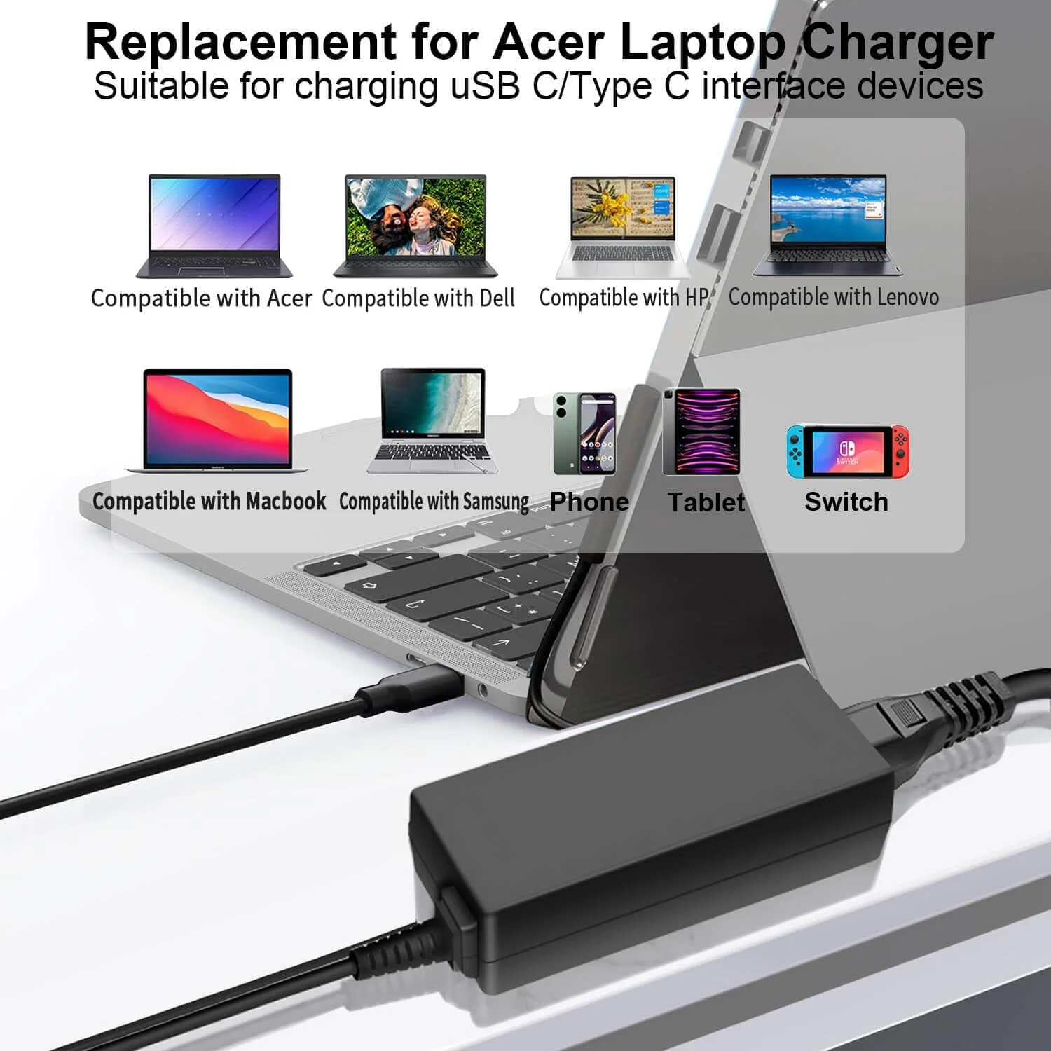 شارژر لپ تاپ 45 واتی USB C برای Acer Chromebook R13 11 13 15 311 315 CP311 CP713 C933 CB5-312T R751T SF713 SP714 N17Q5 N17P6 N16Q10 N16Q14 N16Q12 N18Q1 N15Q13 PA-1450-78 A16-045N1A آداپتور برق شارژر لپ تاپ 45 واتی USB C برای Acer Chromebook R13 11 13 15 311 315 CP311 CP713 C933 CB5-312T R751T SF713 SP714 N17Q5 N17P6 N16Q10 N16Q14 N16Q12 N18Q1 N15Q13 PA-1450-78 A16-045N1A آداپتور برق