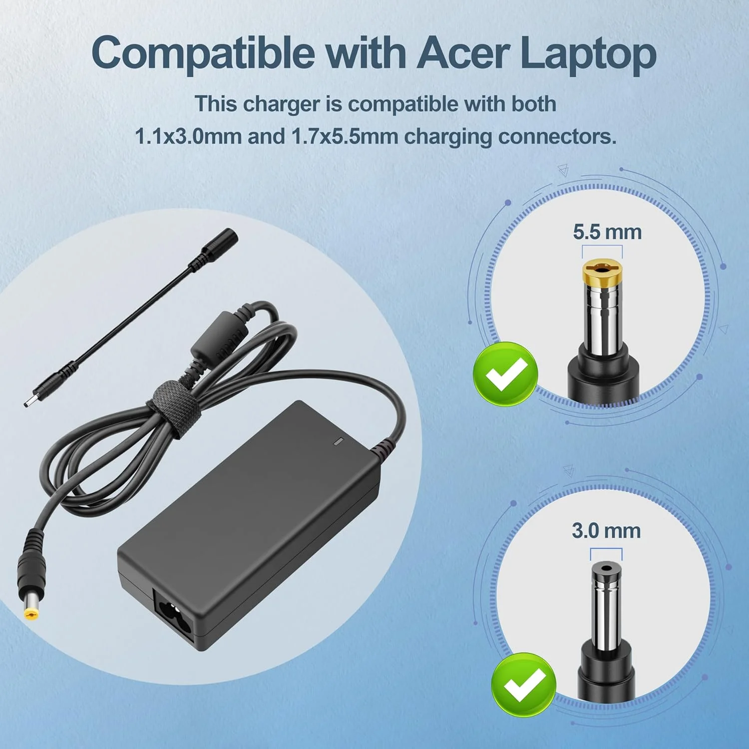 شارژر 65 واتی مناسب برای لپتاپهای Acer Aspire سری 5 3 1 مدلهای A515-56 A515-55 A515-54 A515-45 A515-46 A515-44 A515-43 A115-31 A517-52 A317-53 A315-24P Chromebook CB3111 N18Q13 N15Q9 شارژر 65 واتی مناسب برای لپتاپهای Acer Aspire سری 5 3 1 مدلهای A515-56 A515-55 A515-54 A515-45 A515-46 A515-44 A515-43 A115-31 A517-52 A317-53 A315-24P Chromebook CB3111 N18Q13 N15Q9