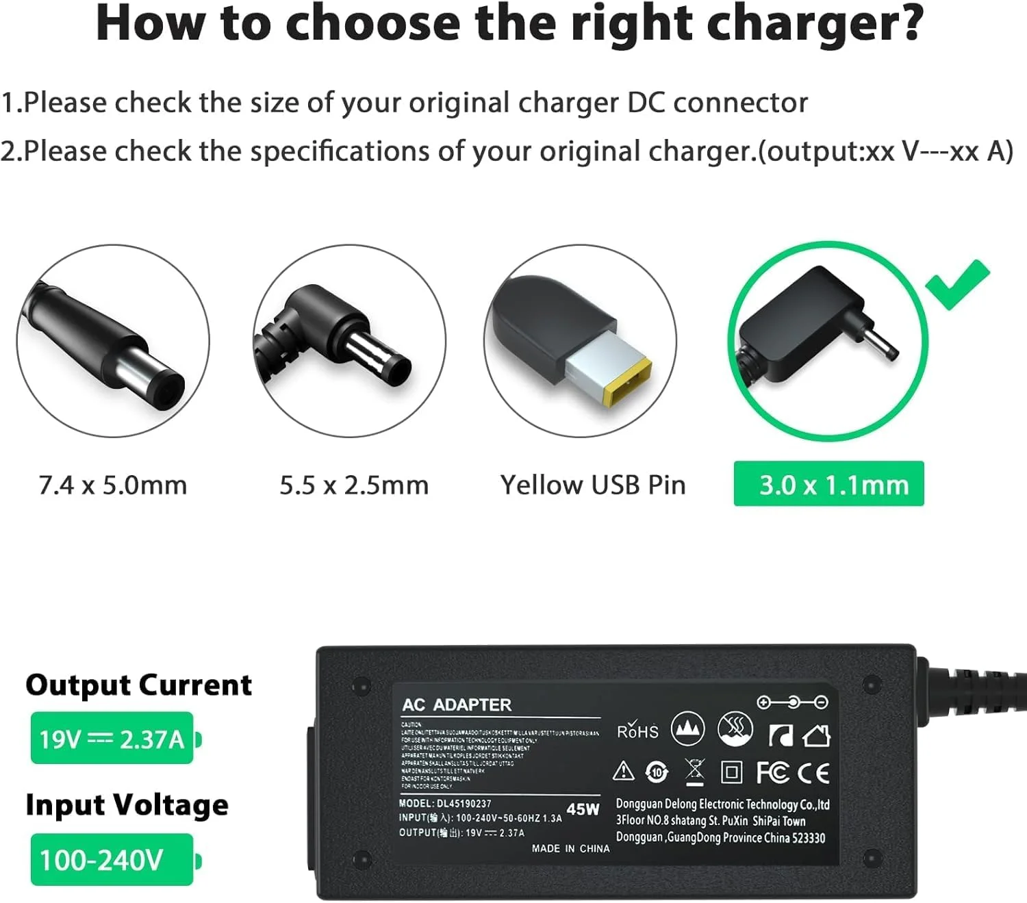 شارژر لپ تاپ 45 واتی مناسب برای لپ تاپ های Acer Aspire 3 15 A315-24p A315-59 A315-24pt A315-56 A315-23 A315-51 A315-35 A317-53 A317-55p شارژر لپ تاپ 45 واتی مناسب برای لپ تاپ های Acer Aspire 3 15 A315-24p A315-59 A315-24pt A315-56 A315-23 A315-51 A315-35 A317-53 A317-55p