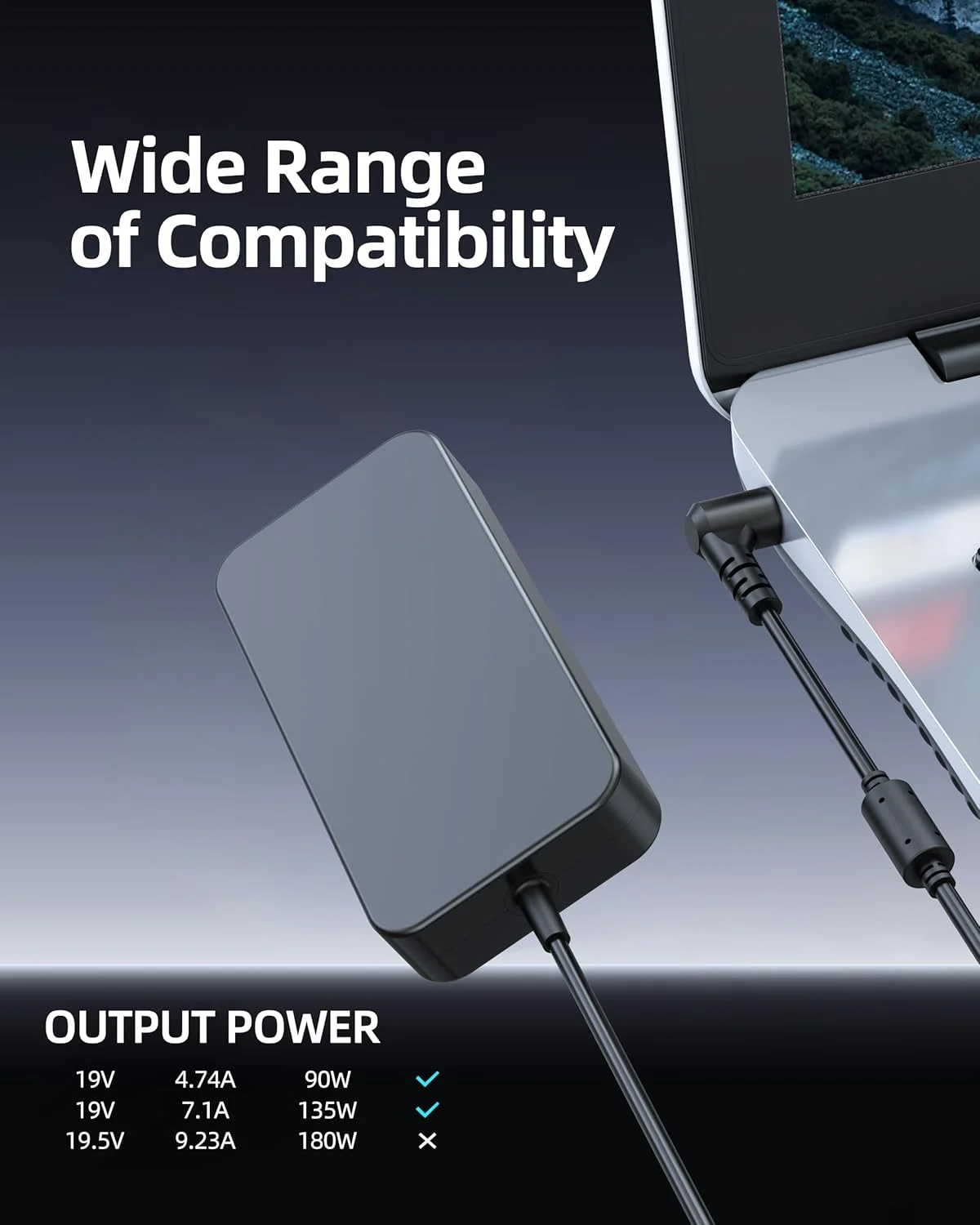 شارژر سریع ۱۳۵ واتی مناسب برای لپ تاپ گیمینگ ایسر نیترو 5 مدل های AN515-55 AN515-54 AN515-51 AN515-53 AN515-44 AN515-41 AN515-45 AN515-52 AN517 N17C1 N18C3 ADP-135KB T/ADP-135NB B/ADP-135K به همراه کابل برق و آداپتور AC