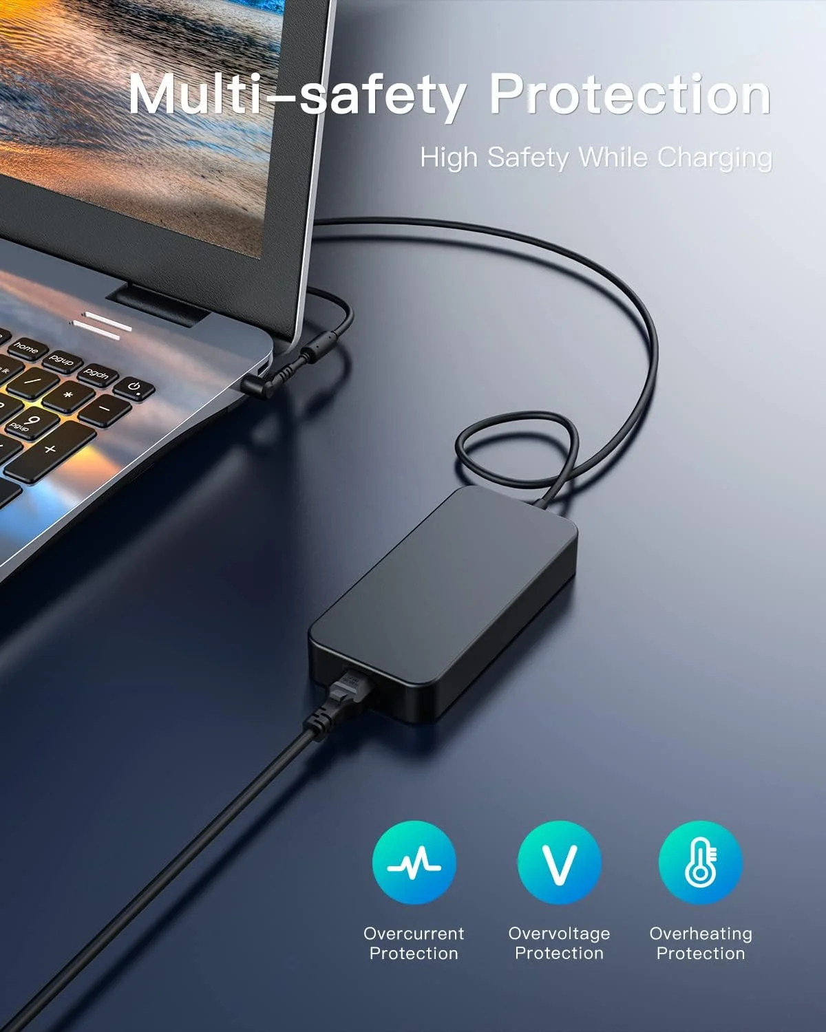 شارژر 135 واتی 3 متری مناسب برای لپ تاپ گیمینگ ایسر نیترو 5 مدل های AN515-55 AN515-54 AN515-57 AN515-53 AN515-51 AN517-51 N18C3 N18C4 N20C1 N20C2 کابل برق شارژ سریع